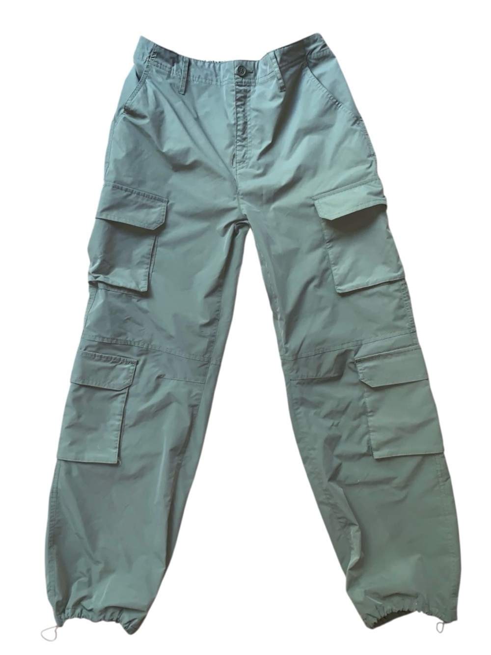 Love Tree Loose Fit Parachute Cargo Pants Olive Wide Leg Drawstring